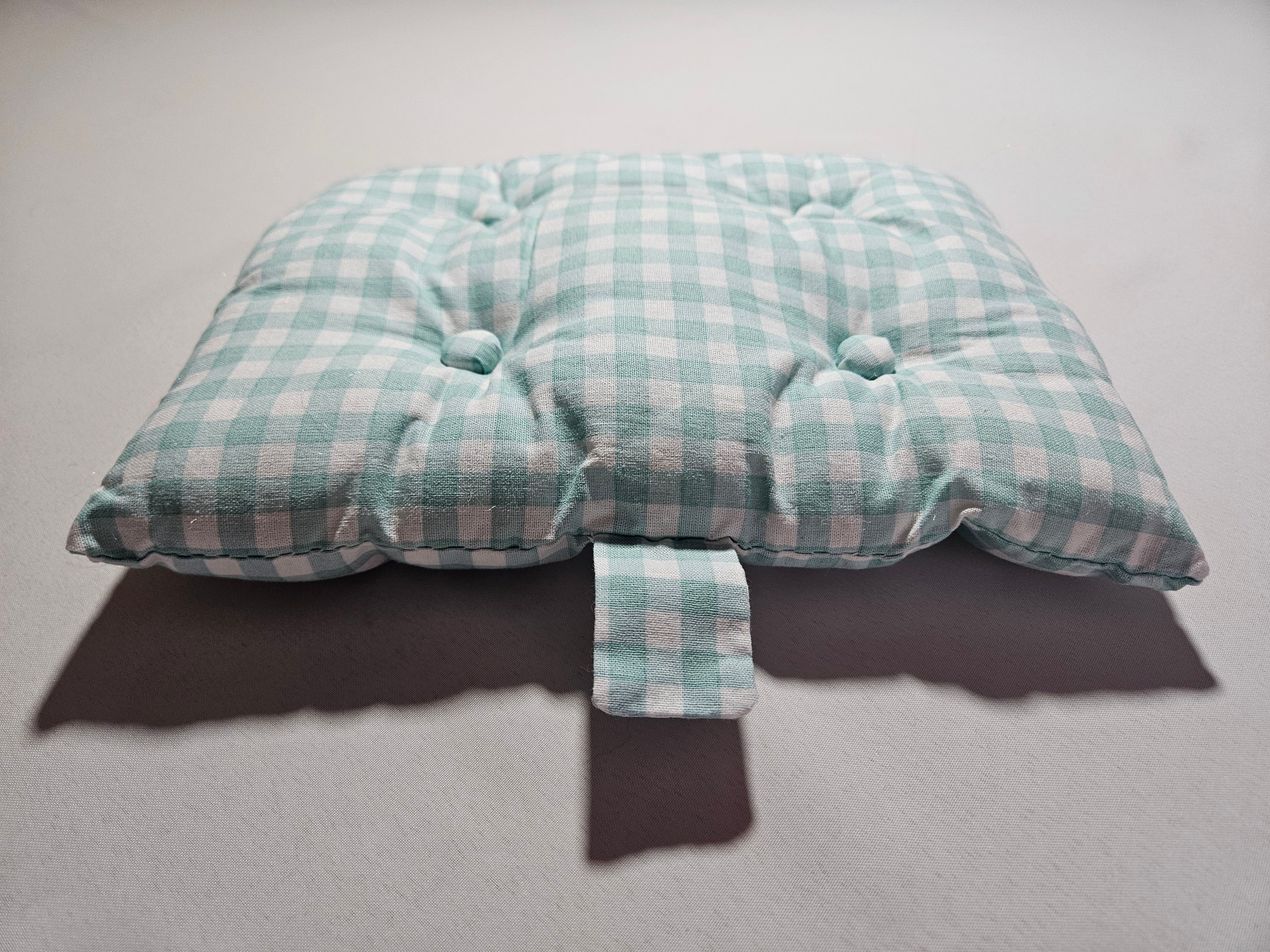 Mint Green Checker Cushion