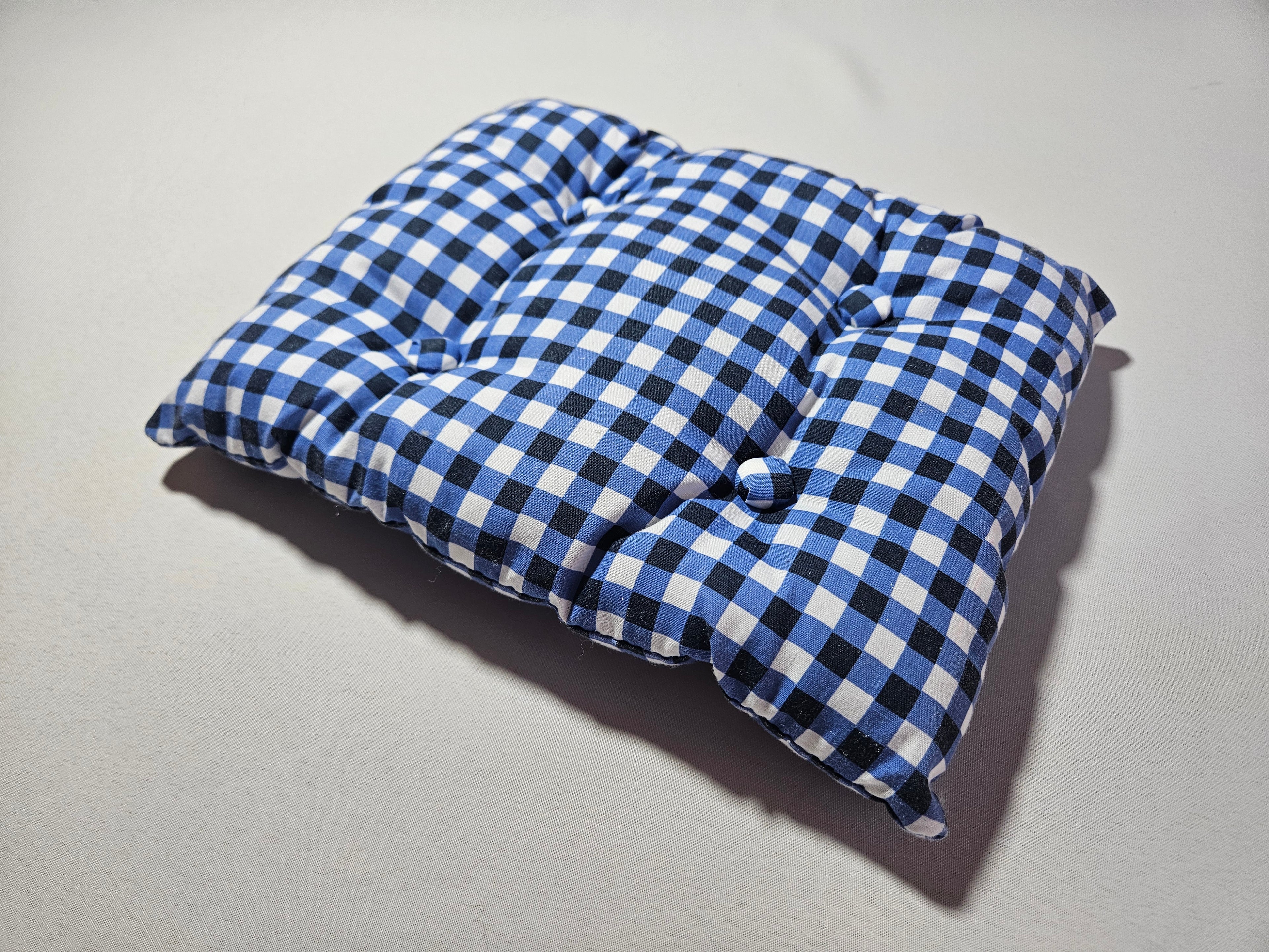 Blue Checker Cushion