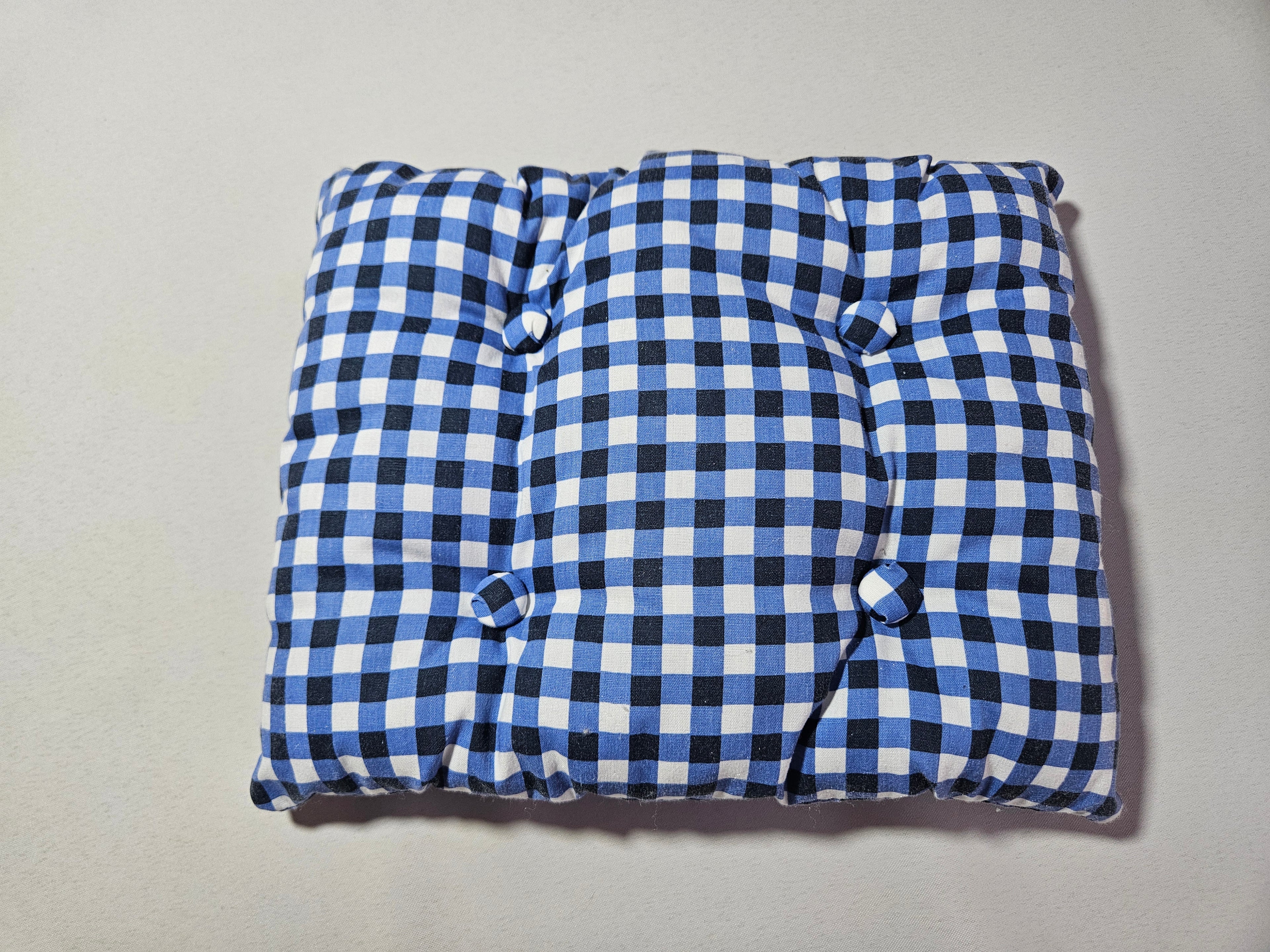 Blue Checker Cushion