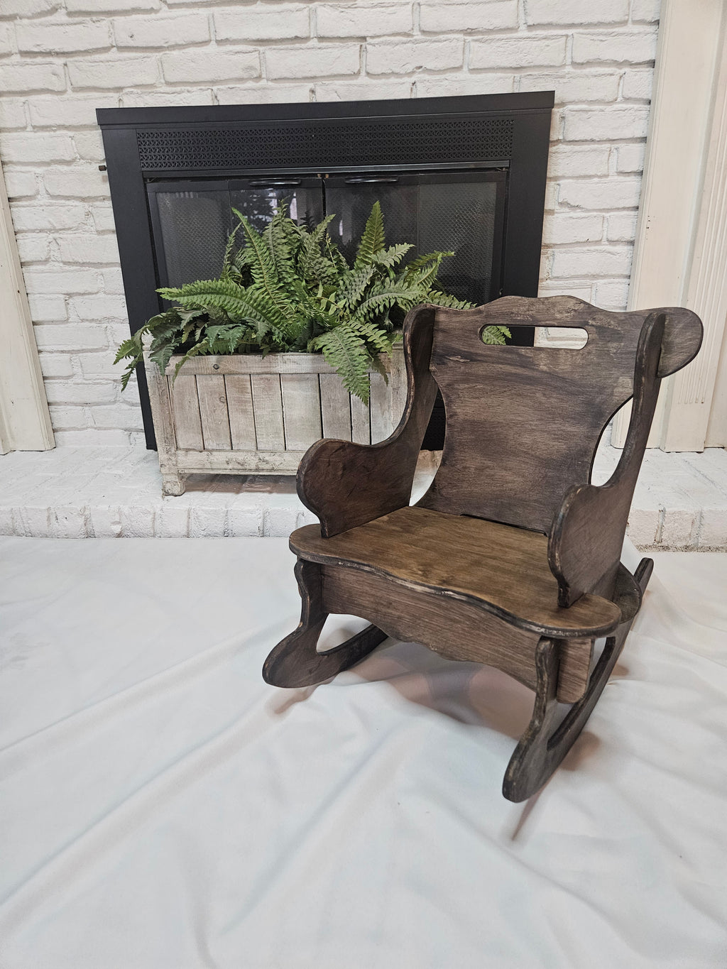 Child's Charcoal Wooden Rocker