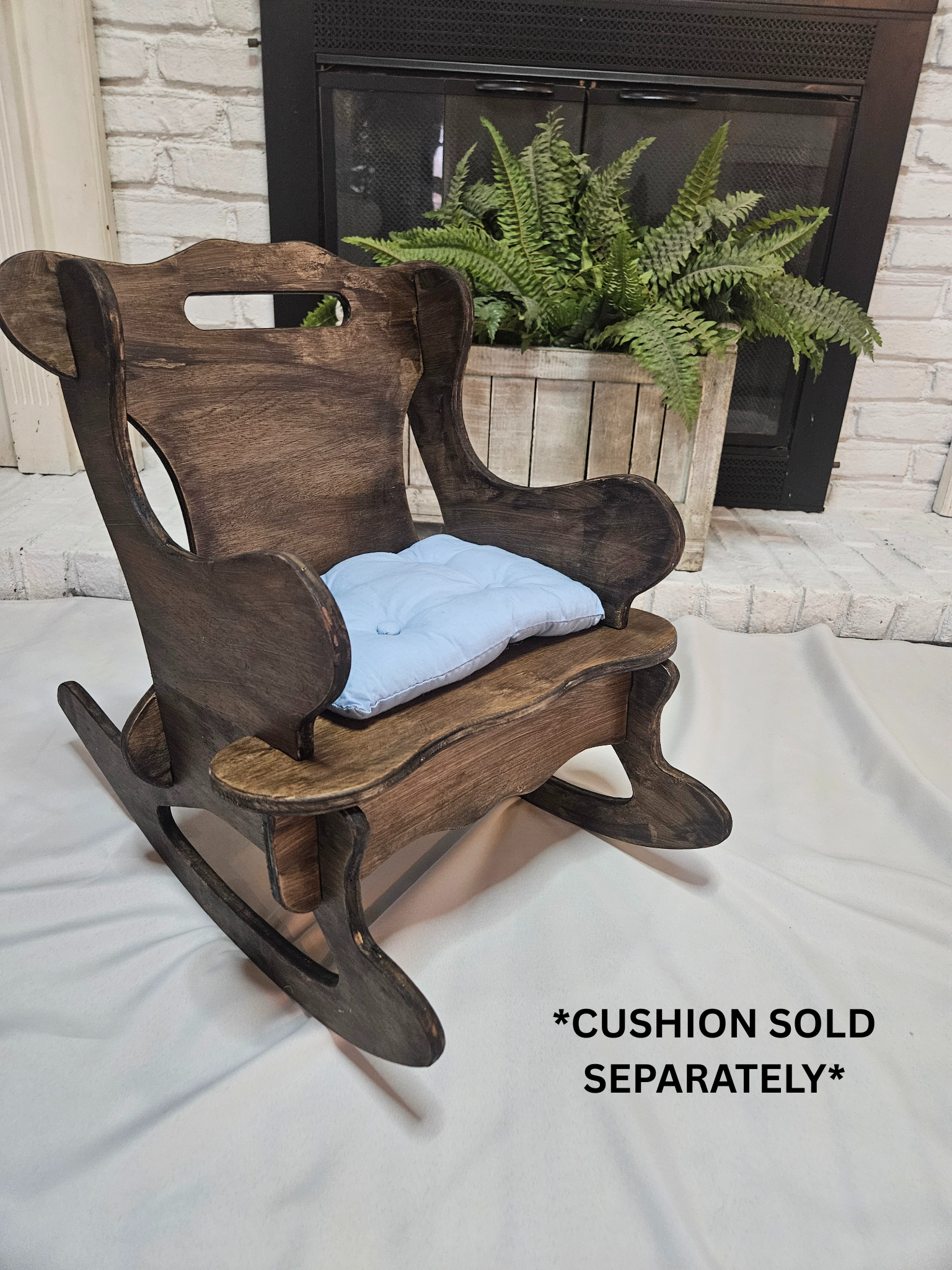 Child's Charcoal Wooden Rocker